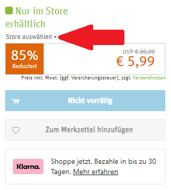 Store auswaehlen bei Gravis