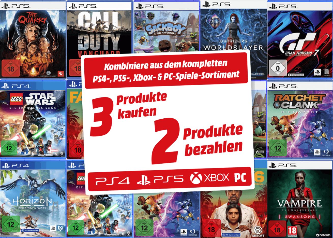 MediaMarkt 3 Games kaufen, nur 2 bezahlen