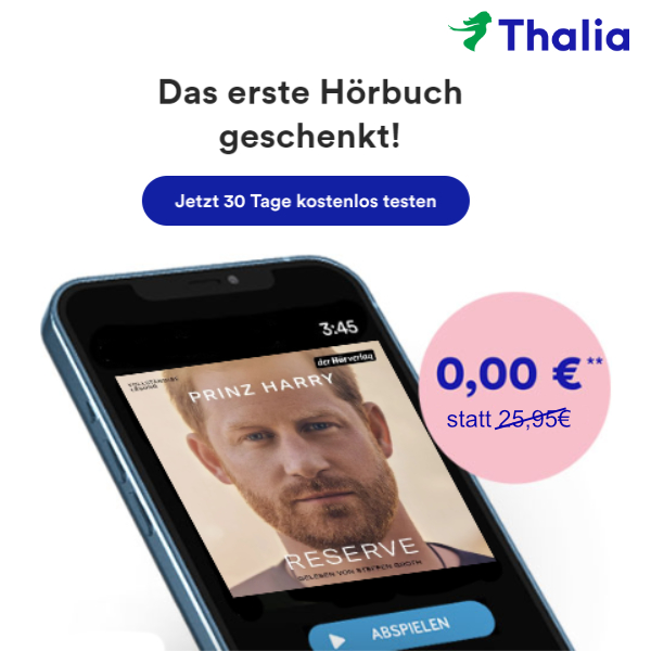 Thalia Hörbuch-Abo für 30 Tage komplett gratis testen