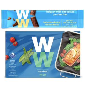 Schokoriegel und Backfolie von Weight Watchers