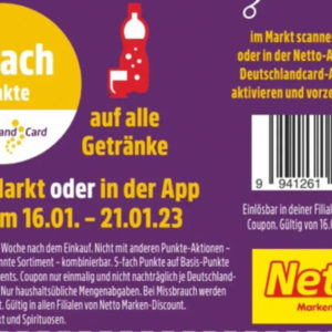 Netto: 5-fach Deutschlandcard Punkte auf Getränke
