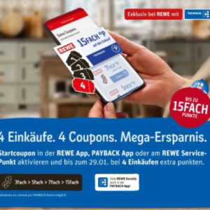 Rewe: 4 Einkäufe = 4 Payback Coupons