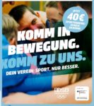 Sport-Vereins-Scheck kostenlos im Wert von 40 Euro für Neumitglieder bis 31.10.2023