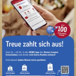 100 Extra Punkte beim Rewe Bonus Coupon