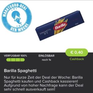 Marktguru Deal der Woche auf Barilla Spaghetti
