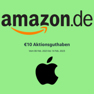 10€ Amazon Aktionsguthaben geschenkt beim Kauf von Apple Gutscheinen im Wert von 100 € oder mehr bis 17.12.2023
