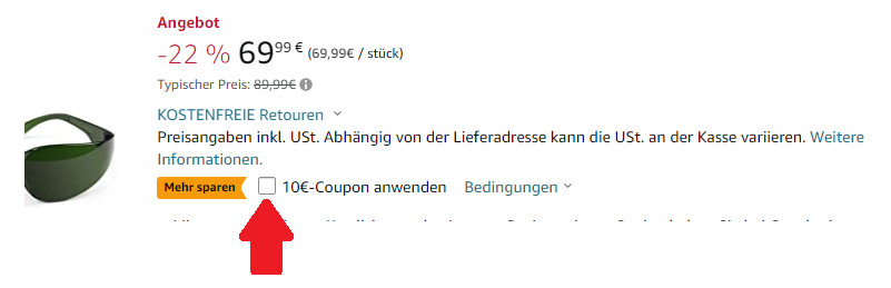 10€ Gutschein fuer IPL-Geraet