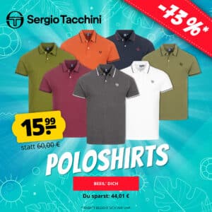 Sergio Tacchini Stripe Iconic Herren Polo-Shirts für 15,99€ (zzgl. Versand) 🌈 6 versch. Farben