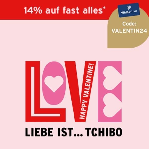 Tchibo 14% Rabatt ab 25€ MBW - z.B. Silberschmuck für Valentinstag ♥