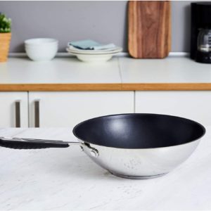 Amazon Basics Edelstahl-Wokpfanne (28cm) für 22,99€ 🍳