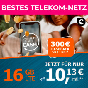 Telekom: congstar Allnet Flats mit 300€ Cashback 💸 16GB für mtl. 22€ (eff. 9,50€) | 32GB für mtl. 27€ (eff. 14,50€) + 15€ Anschlussgebühr