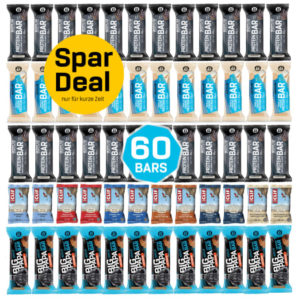 60 Bars für 78,98€ 💪 1,32€ pro Bar 🍫 Crispy Protein Bar (Cookies & Cream) / Clif Bar (Mixed) / BIG PAPA Protein Bar (Vanilla) / Vanilla Caramel Protein Bar