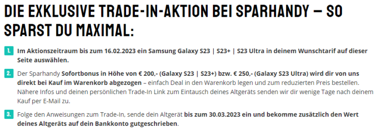 Trade in sparhandy