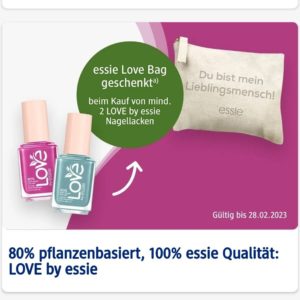 Gratis Täschchen (Wert 3,95 €) beim Kauf von LOVE bei Essie Nagellack(dm online)