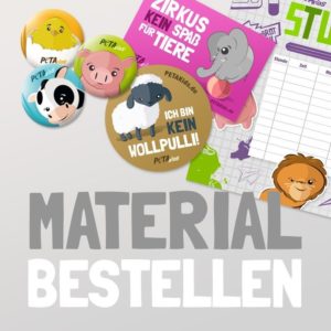 Aufkleber, Poster und Stundenpläne zum Thema Natur und Tierschutz kostenlos als Infomappe bestellen bei PETAKids