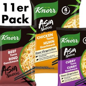 11er Pack ab 4,20€ 🍜 Knorr Asia Express Nudeln Rind | Huhn | Curry