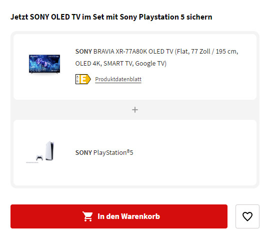 Sony OLED-TV mit PS5 bei MediaMarkt