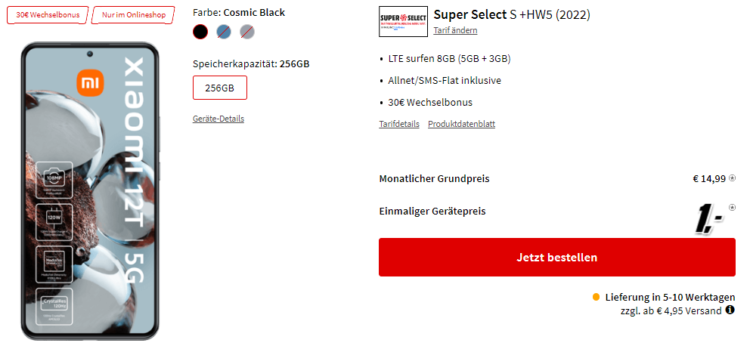 Xiaomi 12T im Super Select S