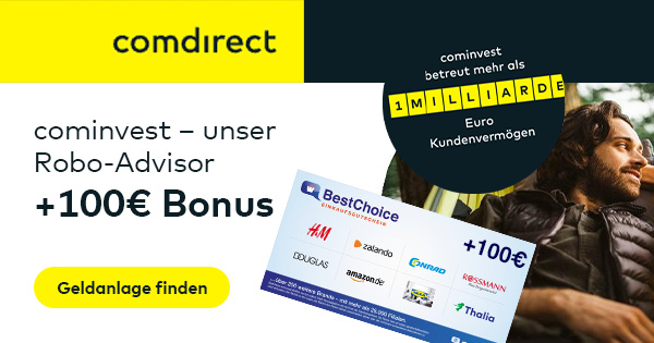 cominvest bonusdeal 100 uebersicht