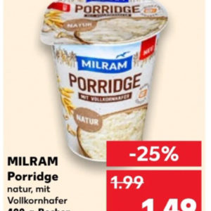 Kaufland: 4x Milram Porridge für 3,96€ mit Couponplatz.de oder scondoo