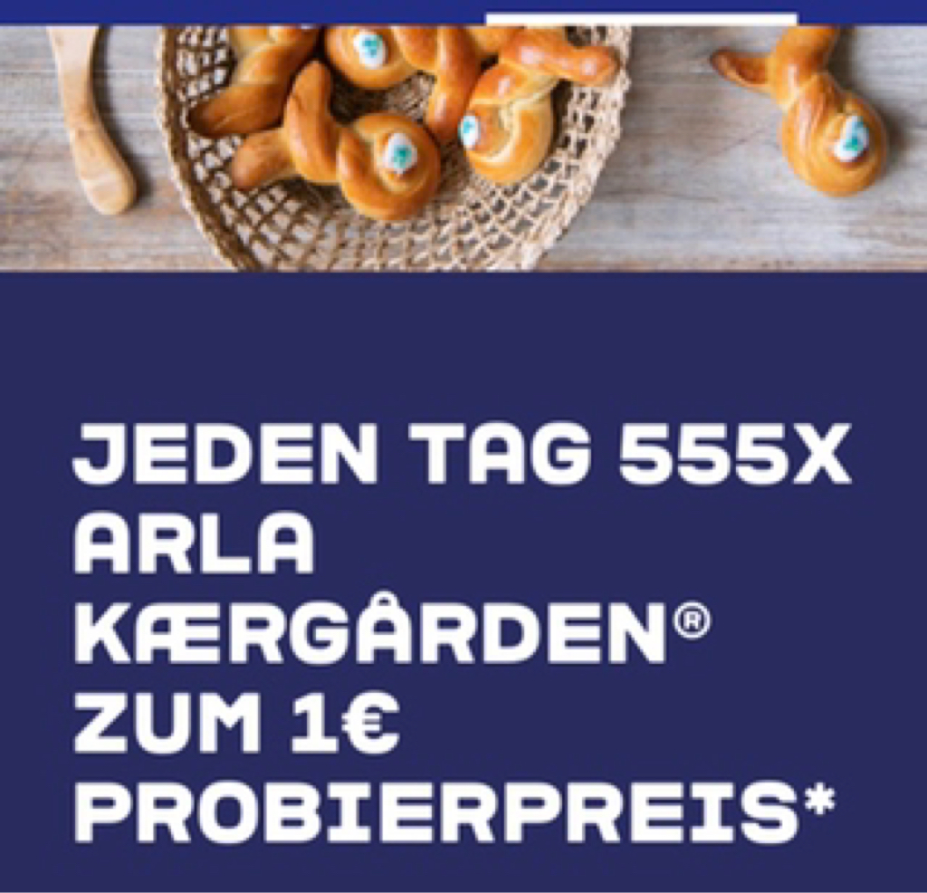 Arla Kaergarden zum Probierpreis von 1€ dank Cashback | Billiger Montag