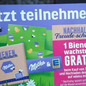 3 Milka Produkte deiner Wahl bei Edeka kaufen, Bienenwachstuch gratis bekommen