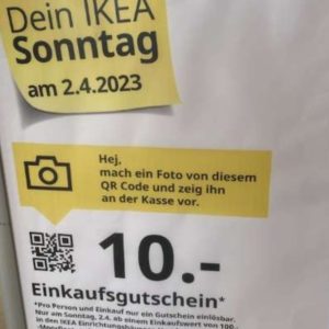 10,00€ Einkaufsgutschein in IKEA Filialen Hamburg-Schnelsen, Hamburg-Altona und Hamburg-Moorfleet am 02.04.2023 ab einem Einkaufswert in Höhe von 100,00€ -regional-