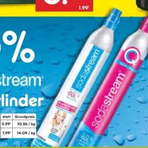 Sodastream Tauschzylinder "solo" für 4,49 statt 5,99 und "duo" für 5,99 statt 7,99 Euro- NUR AM FREITAG- 24.03.-