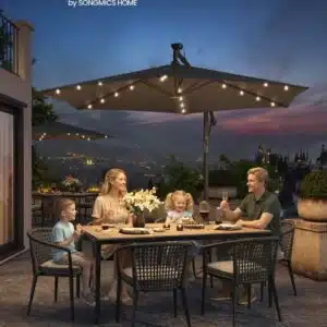 Thumbnail Songmics Sonnenschirm 300cm mit LED-Beleuchtung für 66,99€ (statt 97€)