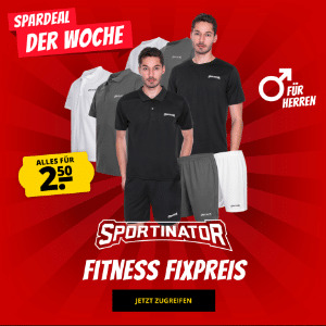 SportSpar: Sportinator Fixpreis-Sale – Shirts, Shorts & Polos für jeweils 2,50€ zzgl. Versand