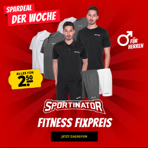 SportSpar: Sportinator Fixpreis-Sale – Shirts, Shorts &amp; Polos für jeweils 2,50€ zzgl. Versand