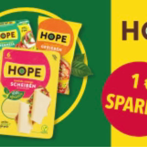 5x 1€ Cashback auf Hope Vegankäse über Scondoo