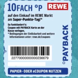 Super Punkte Tag bei Rewe NUR am 11.07.2023