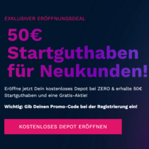 Hammer! 💖 finanzen.net zero-Depot: 50€ Startguthaben + eine Gratisaktie (höchster Wert Apple 160€)