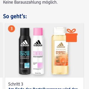 Gratis Adidas Duschgel Skin&Mind beim Kauf von zwei Adidas Deo