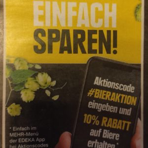 10% Rabatt auf Biere mit Aktionscode in der Edeka App