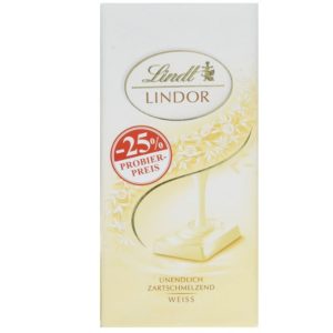 🍫 Lindt Lindor Tafel Weiss 100g für 1,39€ (statt 2,29€) oder 4 Stück für 5,28€