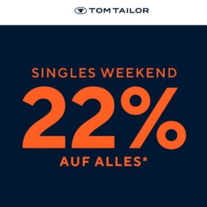 Tom Tailor 22% Rabatt auf alles (inkl. Sale-Artikel)