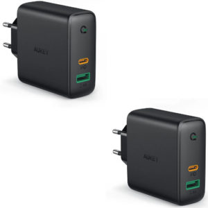 Aukey PA-D3 USB-C Dual-Port Ladegerät für 16,19€ ✔️ mit 60W Power Delivery