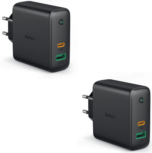 Thumbnail Aukey PA-D3 USB-C Dual-Port Ladegerät für 16,19€ ✔️ mit 60W Power Delivery