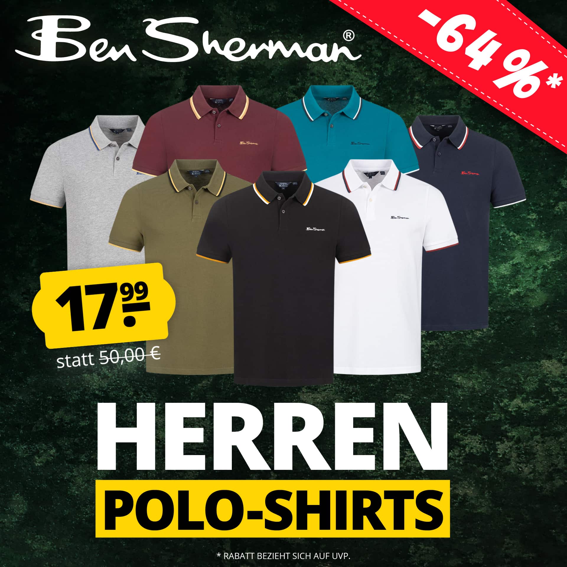 Thumbnail Ben Sherman Herren Polo-Shirt für je 17,99€ zzgl. Versand 👕 14 versch. Farben