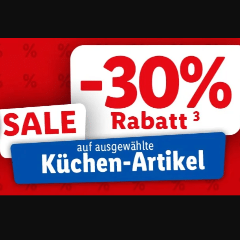 Thumbnail Lidl: 30% auf ausgewählte Artikel