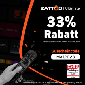 📺 Zattoo Ultimate Jahresabo: Über 150 TV-Sender in HD streamen für 99,99€ (statt 150€)