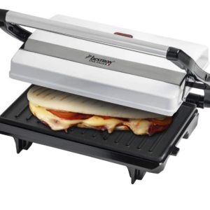 Bestron APM123 Kontaktgrill mit Auffangschale, Sandwichmaker mit Cool-Touch-Handgriff