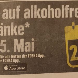 25.5.: 25% auf alkoholfreie Getränke mit der Edeka App