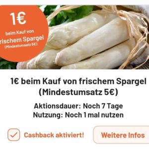 1 Euro Rabatt auf frischen Spargel bei Smhaggle