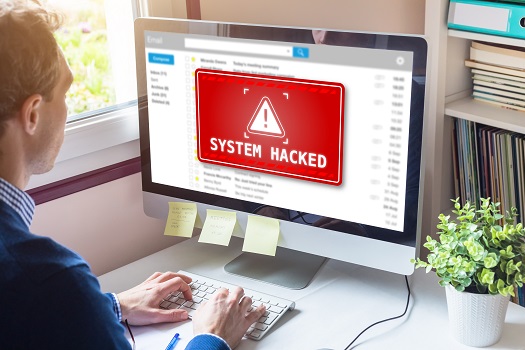 Computer gehackt - Meldung in rot