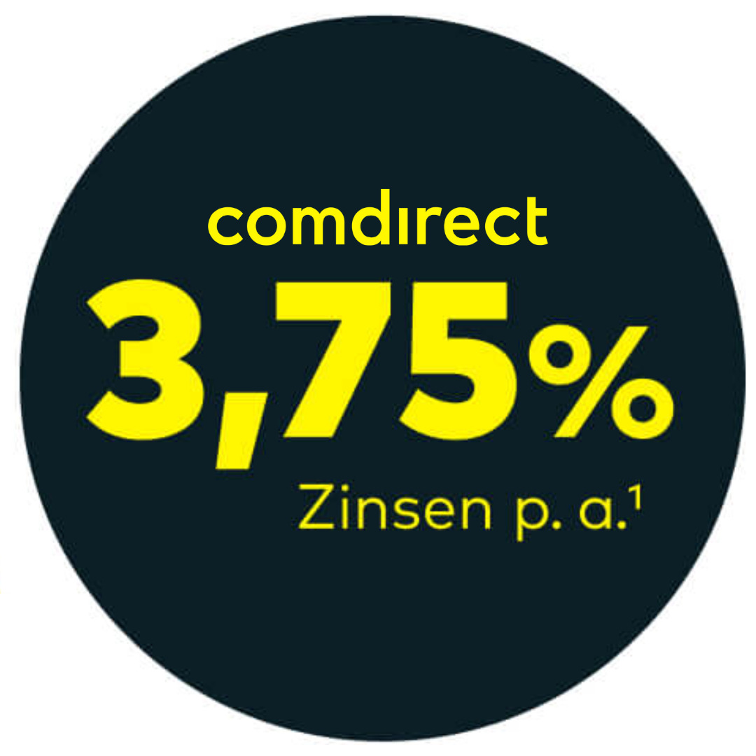 🚀 Comdirect: 3,75 % p.a. Tagesgeld-Zinsen für ein halbes Jahr – Aktion wurde bis 09.04. ✅ verlängert!