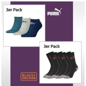 30 Paar Socken von Puma oder Black+Decker für 35,95€ inkl. Versandkosten