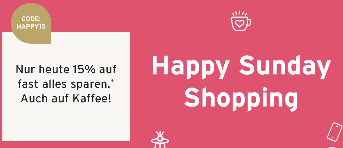 Happy Sunday Shopping mit 15% auf fast alles bei Tchibo